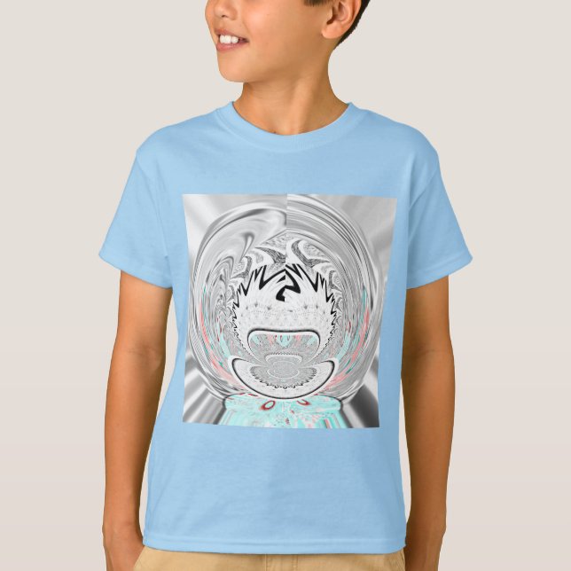 Modern Urban Ash Gray Flora Abstract Pattern Art  T-Shirt (Front)