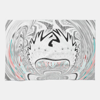 Modern Urban Ash Gray Flora Abstract Pattern Art Towel