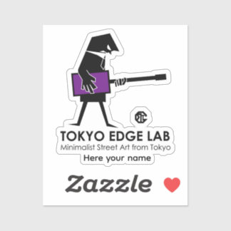 Modern Urban Bass Player Graphic - Tokyo Edge Lab Sticker