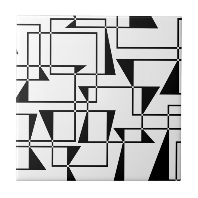 Modern, urban, bold, cool geometric pattern art ceramic tile (Front)
