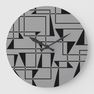 Modern, urban, bold, cool geometric pattern art large clock