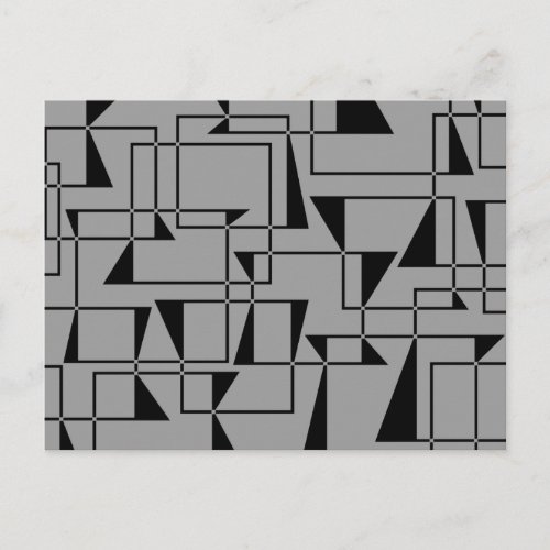 Modern urban bold cool geometric pattern art postcard