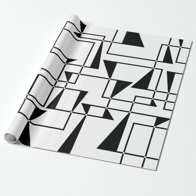 Modern, urban, bold, cool geometric pattern art wrapping paper (Unrolled)