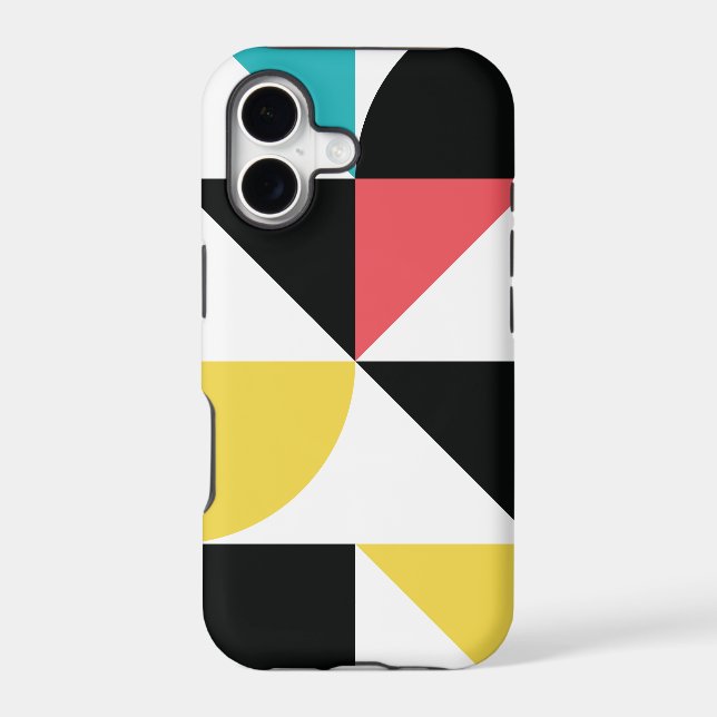 Modern, urban, colorful, fun geometric pattern iphone case (Back)