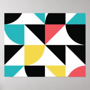 Modern, urban, colorful, fun geometric pattern poster