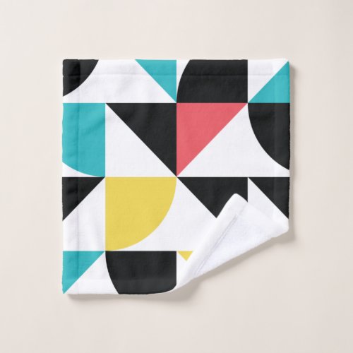 Modern urban colorful fun geometric pattern wash cloth