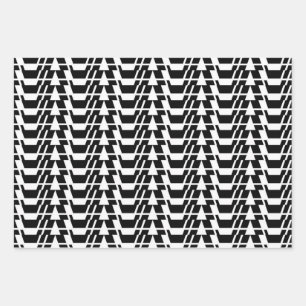 Modern, urban, cool, bold trendy geometric pattern wrapping paper sheets