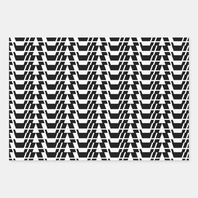 Modern, urban, cool, bold trendy geometric pattern wrapping paper sheets (Front)
