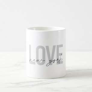 Modern, urban, cool simple design of Love New York Coffee Mug