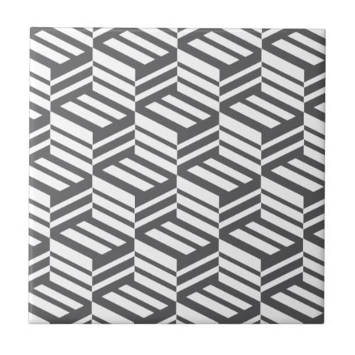 Modern urban dynamic bold geometric cube pattern ceramic tile