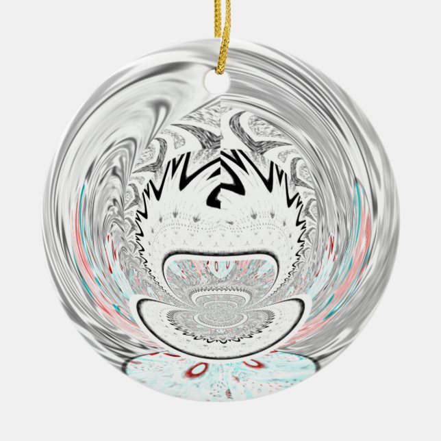 Modern urban flora pattern ceramic ornament (Front)