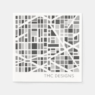 Modern Urban Map Business NAME Office Design Cool Napkins