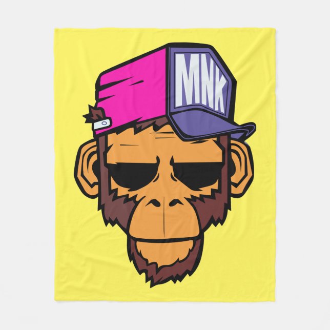 Modern Urban Monkey Fleece Blanket (Front)