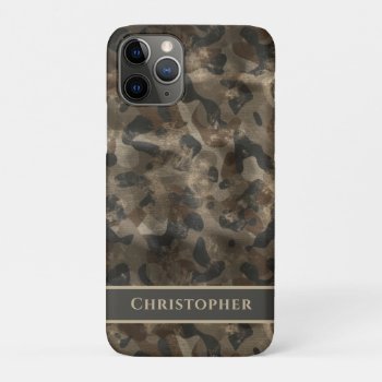 Modern Urban Retro Camo Monogrammed Name Iphone 11 Pro Case by artinspired at Zazzle