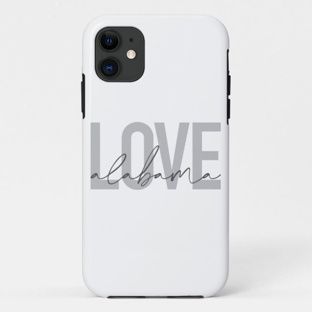 Modern, urban, simple, cool design Love Alabama Case-Mate iPhone Case (Back)
