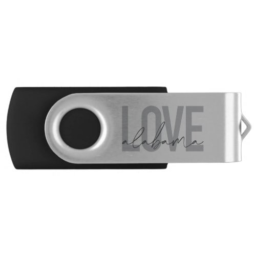 Modern urban simple cool design Love Alabama Flash Drive