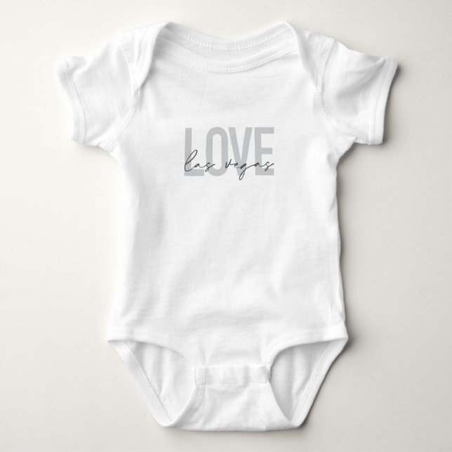 Modern, urban, simple, cool design Love Las Vegas Baby Bodysuit (Front)