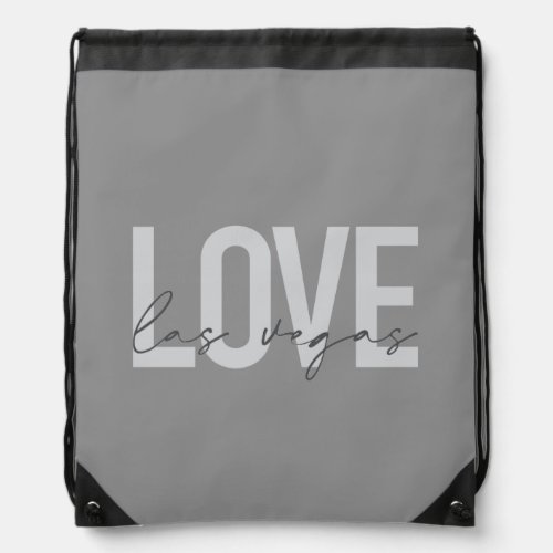 Modern urban simple cool design Love Las Vegas Drawstring Bag