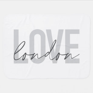 Modern, urban, simple, cool, design of Love London Baby Blanket