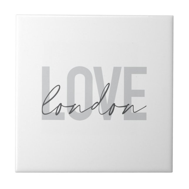 Modern, urban, simple, cool, design of Love London Ceramic Tile (Front)