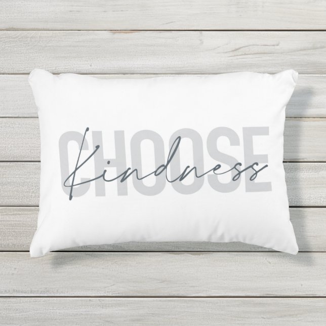 Modern, urban, simple design of Choose Kindness Outdoor Pillow (Front)