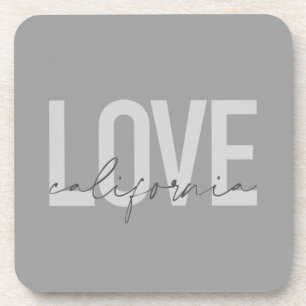 Modern, urban, trendy, cool design Love California Beverage Coaster