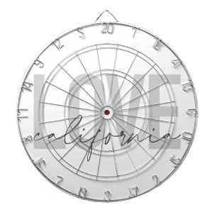 Modern, urban, trendy, cool design Love California Dart Board