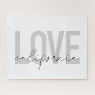 Modern, urban, trendy, cool design Love California Jigsaw Puzzle