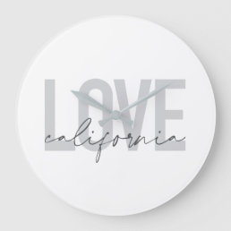 Modern, urban, trendy, cool design Love California Large Clock