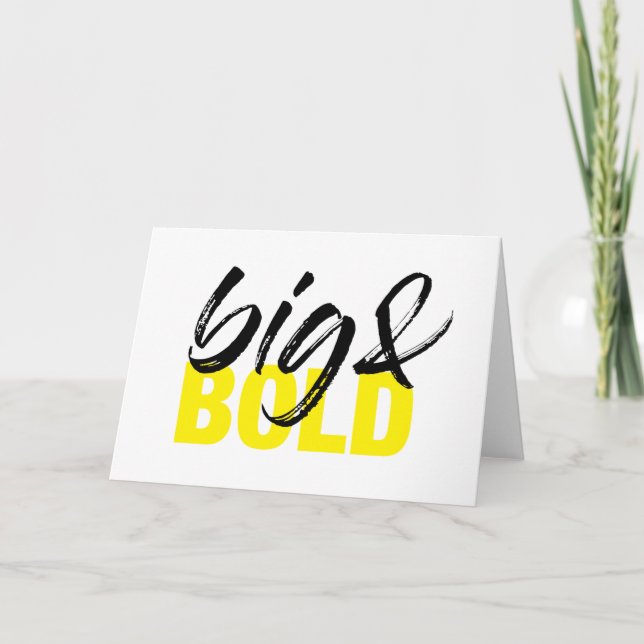Modern, urban vibrant graphic design of Big & Bold Card (Front)