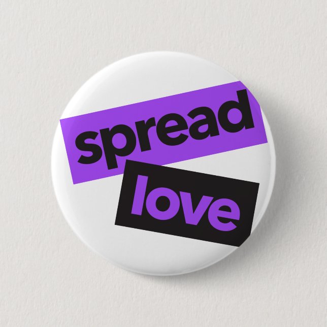 Modern, urban, vibrant, trendy graphic Spread Love Button (Front)