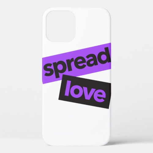 Modern urban vibrant trendy graphic Spread Love iPhone 12 Case