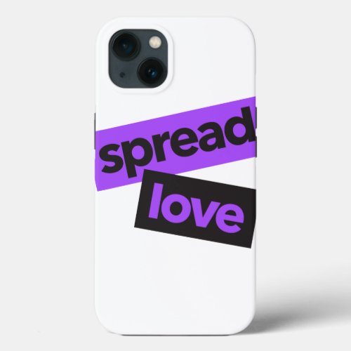 Modern urban vibrant trendy graphic Spread Love iPhone 13 Case