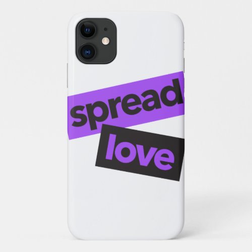 Modern urban vibrant trendy graphic Spread Love iPhone 11 Case
