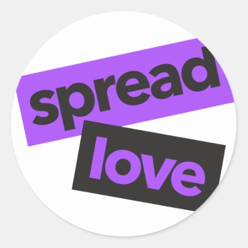 Modern urban vibrant trendy graphic Spread Love Classic Round Sticker