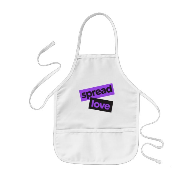 Modern, urban, vibrant, trendy graphic Spread Love Kids' Apron (Front)