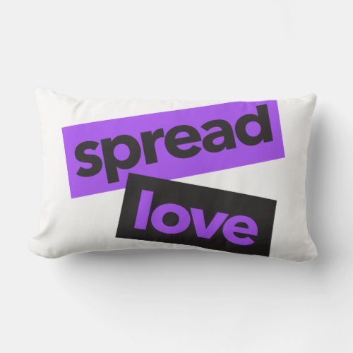 Modern urban vibrant trendy graphic Spread Love Lumbar Pillow