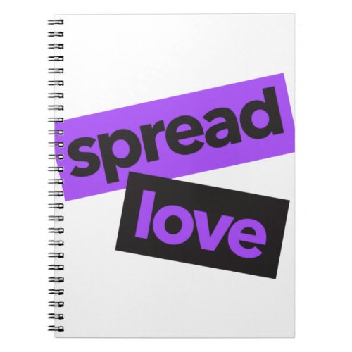 Modern urban vibrant trendy graphic Spread Love Notebook