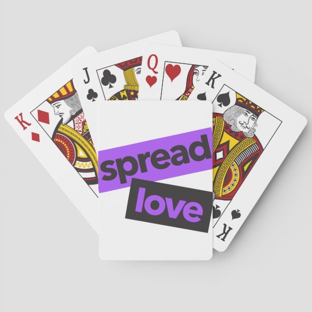 Modern, urban, vibrant, trendy graphic Spread Love Poker Cards (Back)