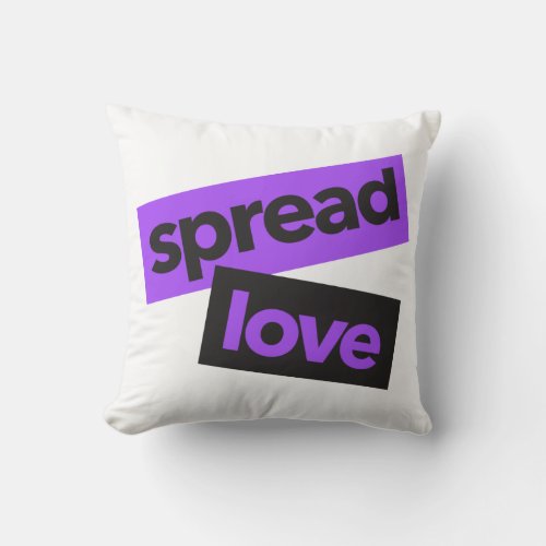 Modern urban vibrant trendy graphic Spread Love Throw Pillow