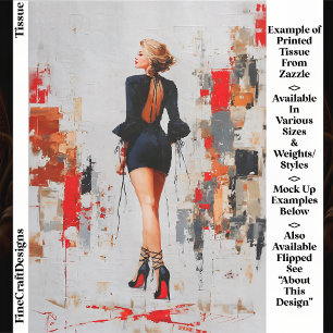 Modern Urban Woman, Red Sole Heels EL3L Decoupage Tissue Paper