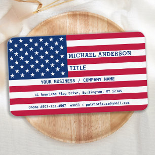 Modern US American Flag Corporate Patriotic  Business Card