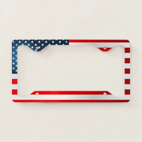 Modern US Flag License Plate Frame