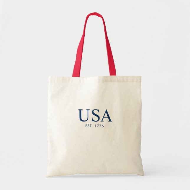 Modern USA Established 1776 Tote Bag (Front)