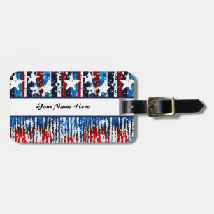 Modern USA Stars and Stripes Luggage Tag