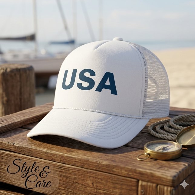 Modern USA Typography Casual Everyday Trucker Hat (Modern USA Typography Casual Everyday Trucker Hat)