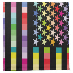 MODERN USA USA FLAG COLORS MULTICOLOR MASANSER PI CLOTH NAPKIN