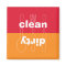 Modern utensil dirty clean red orange dishwasher