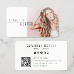 Modern UV Gloss Actor Model Photo Promotional Bold Raised Spot UV Business Card