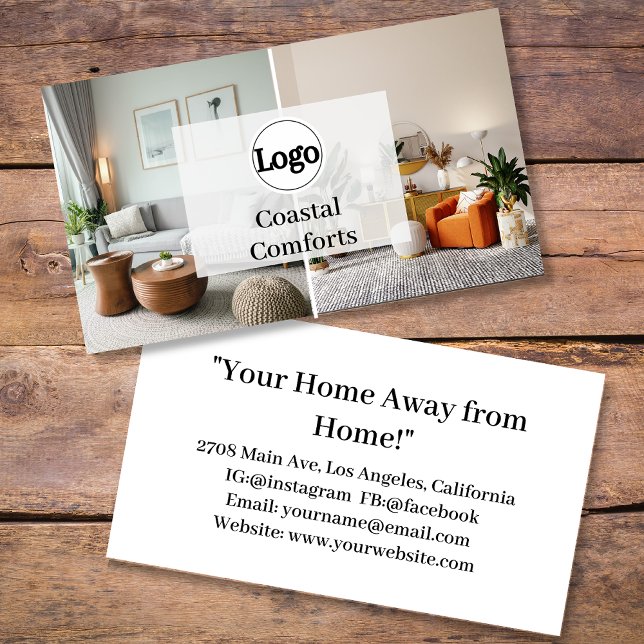Modern Vacation Rental Custom Logo Business Card (Creator Uploaded)